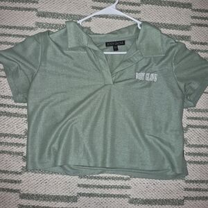 Body Glove Sage Green Collared Top